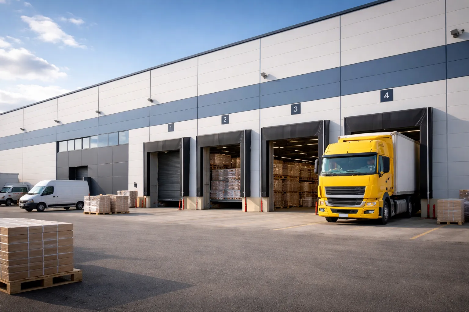 Vysokozdvižný vozík při práci